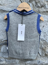 Load image into Gallery viewer, Blue&amp;grey gilet  3-6m (62-68cm)
