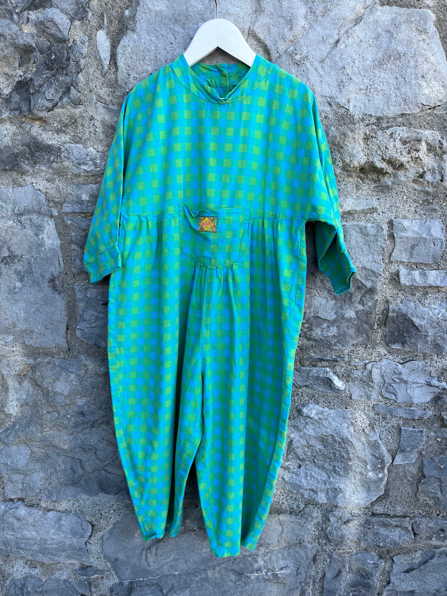 80s Oilily green&blue short jumpsuit    5-6y (110-116cm)