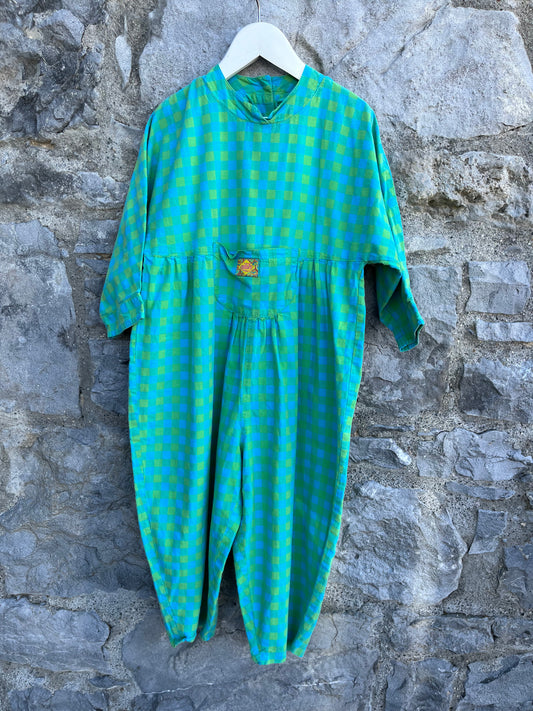 80s Oilily green&blue short jumpsuit    5-6y (110-116cm)