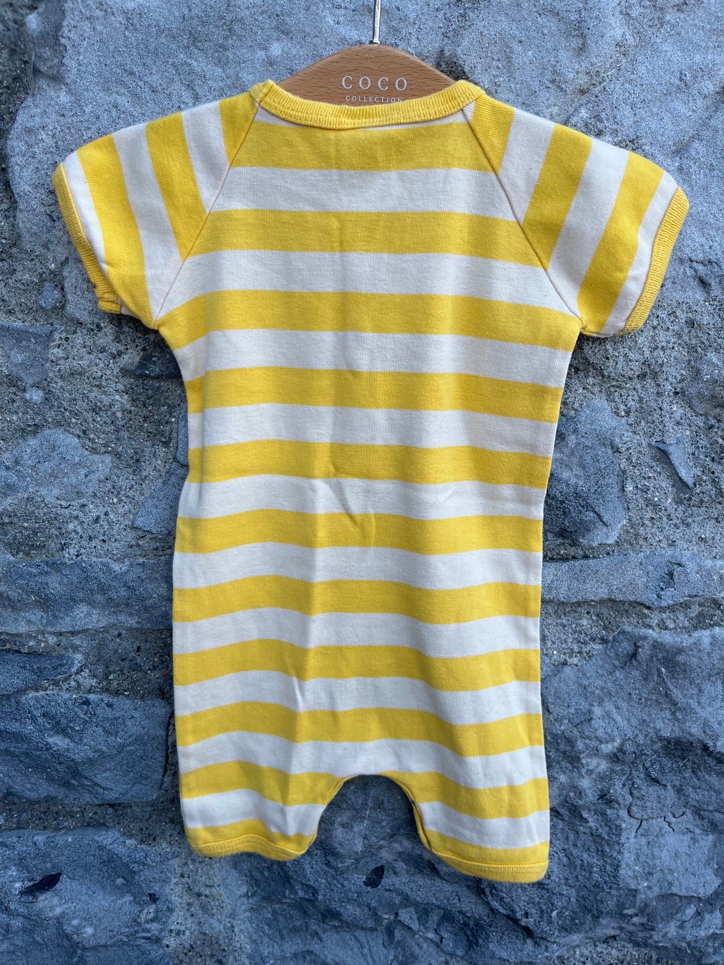 Yellow stripy rompers      3-6m (62-68cm)