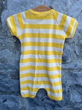 Load image into Gallery viewer, Yellow stripy rompers      3-6m (62-68cm)
