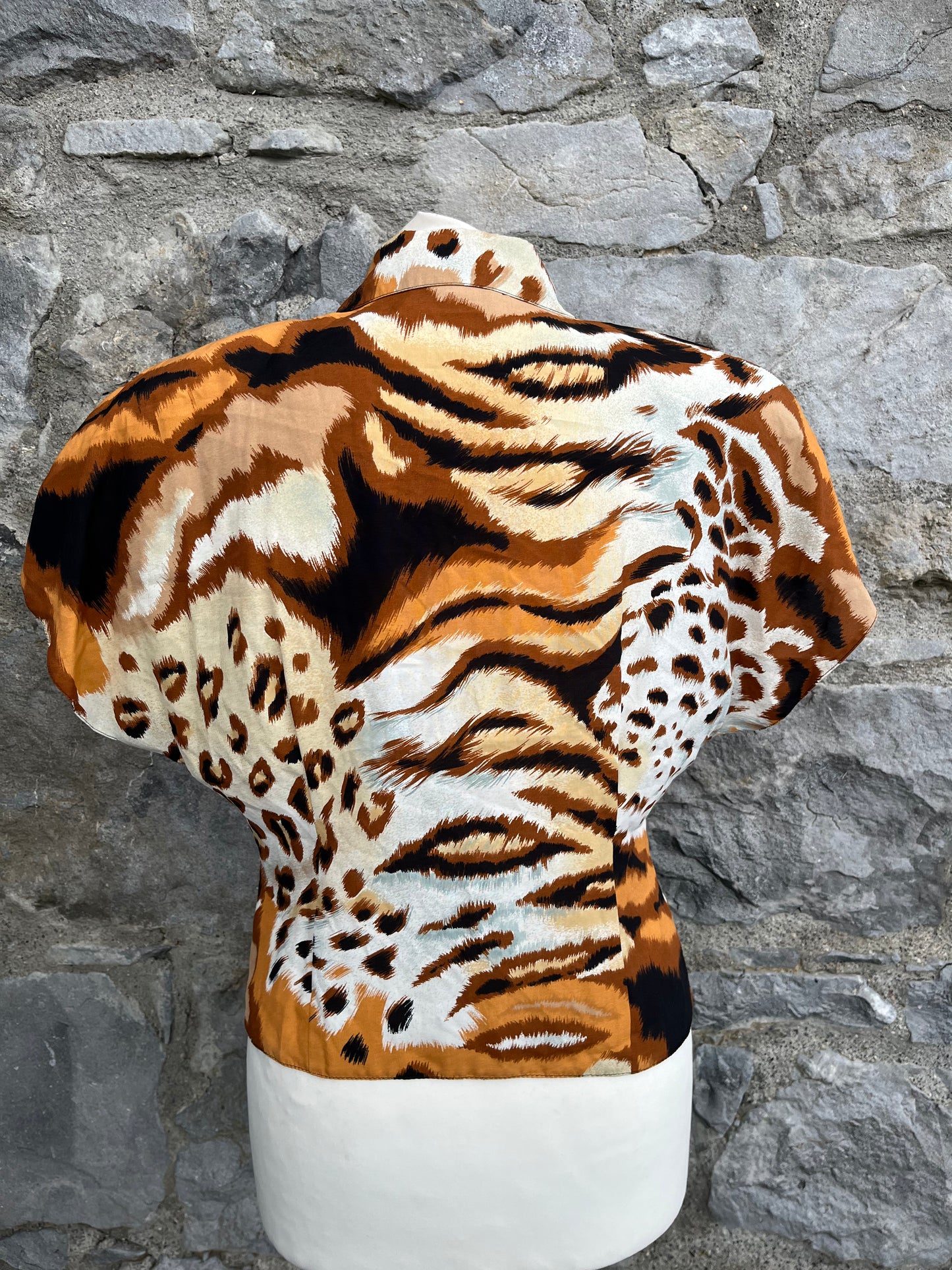 80s tiger print blouse uk 8-10