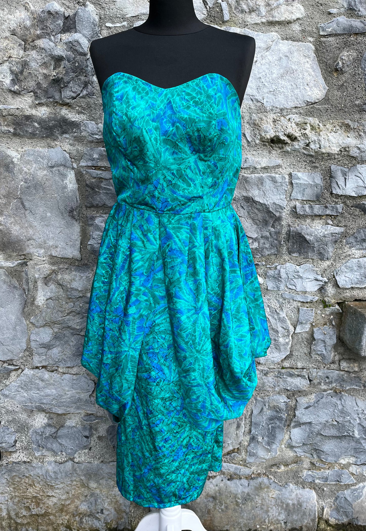 80s green dress uk 12