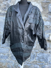 Load image into Gallery viewer, 80s leather long jacket uk 12
