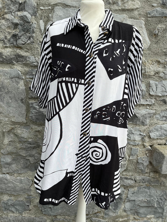 Black&white long shirt uk 12-14