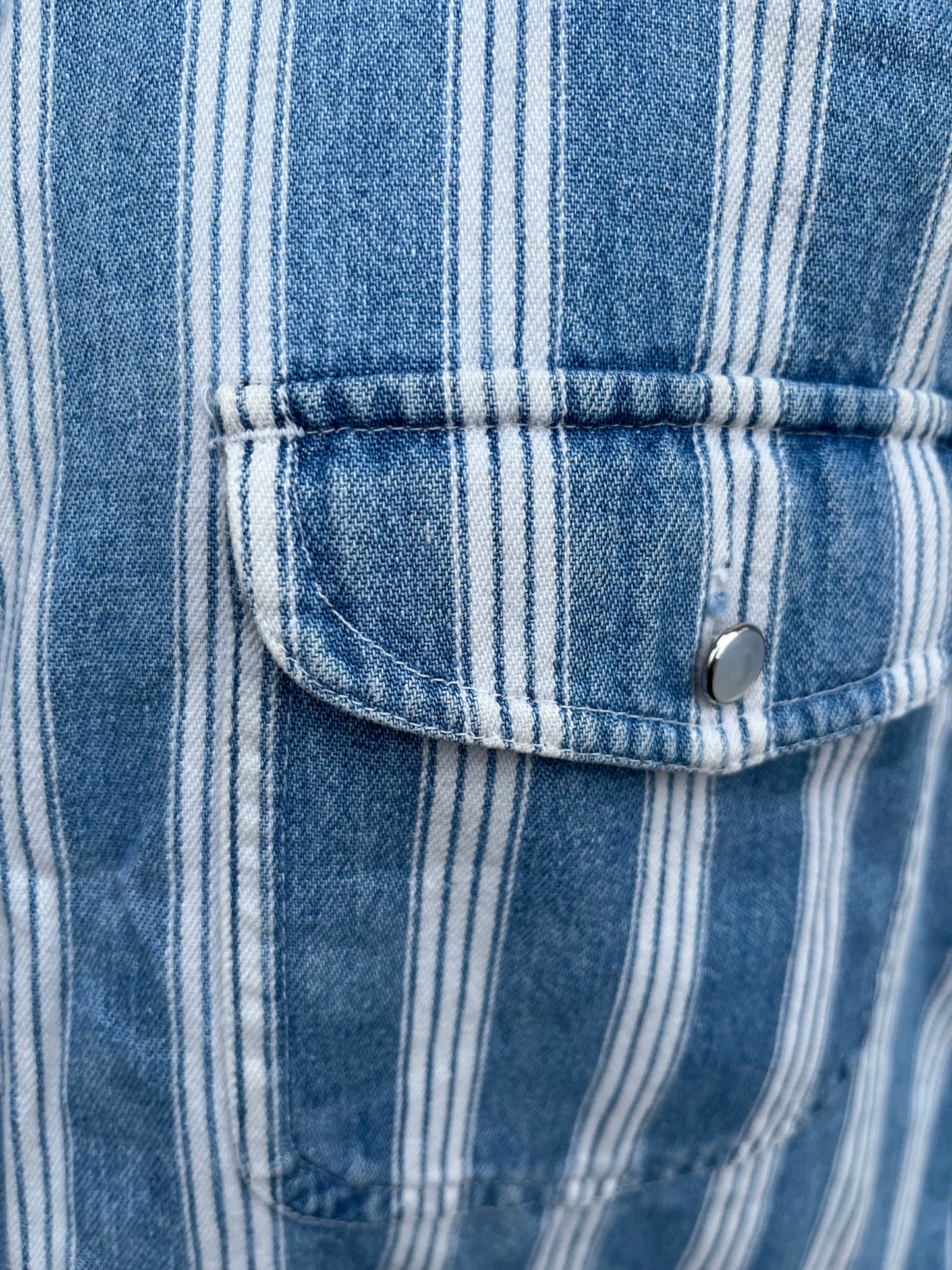 90s stripy denim sleeveless shirt uk 8