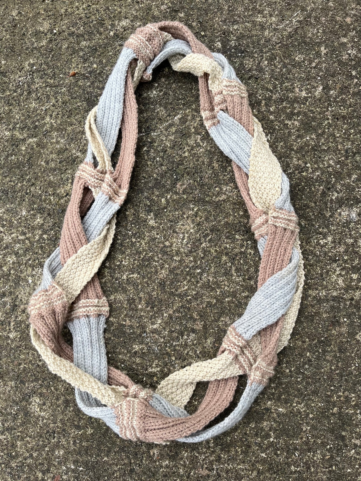 Beige loop scarf