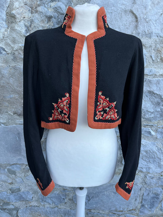 Black embroidered jacket   uk 10-12