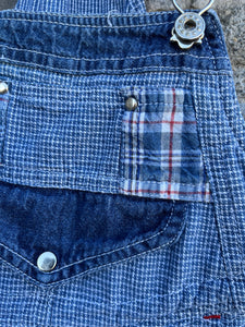 80s checked dungarees   12-18m (80-86cm)