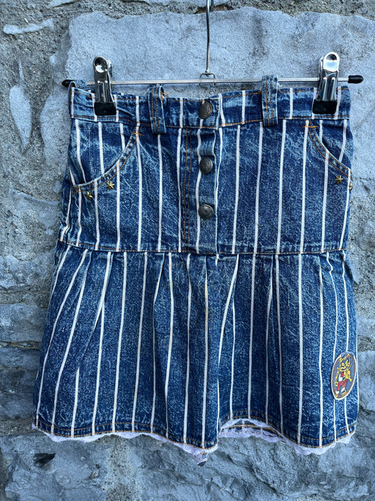 80s Stripy denim skirt   7-8y (122-128cm)