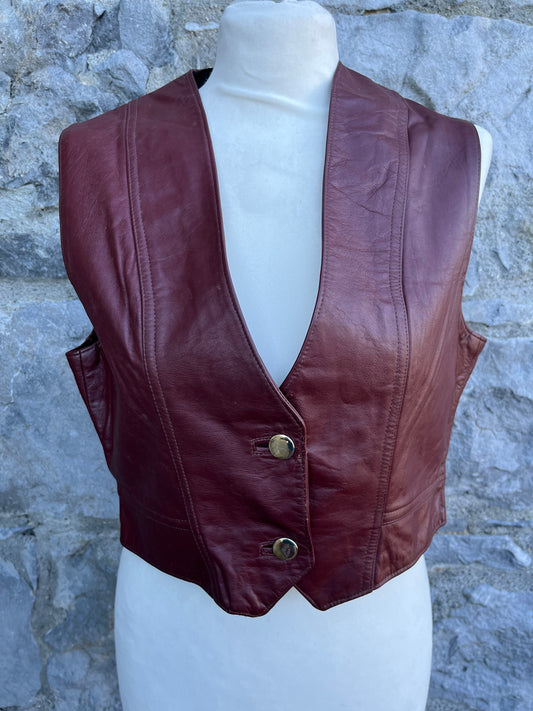 Maroon leather waistcoat uk 8-10