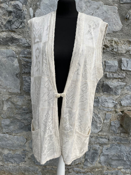 80s white gilet uk 16-18