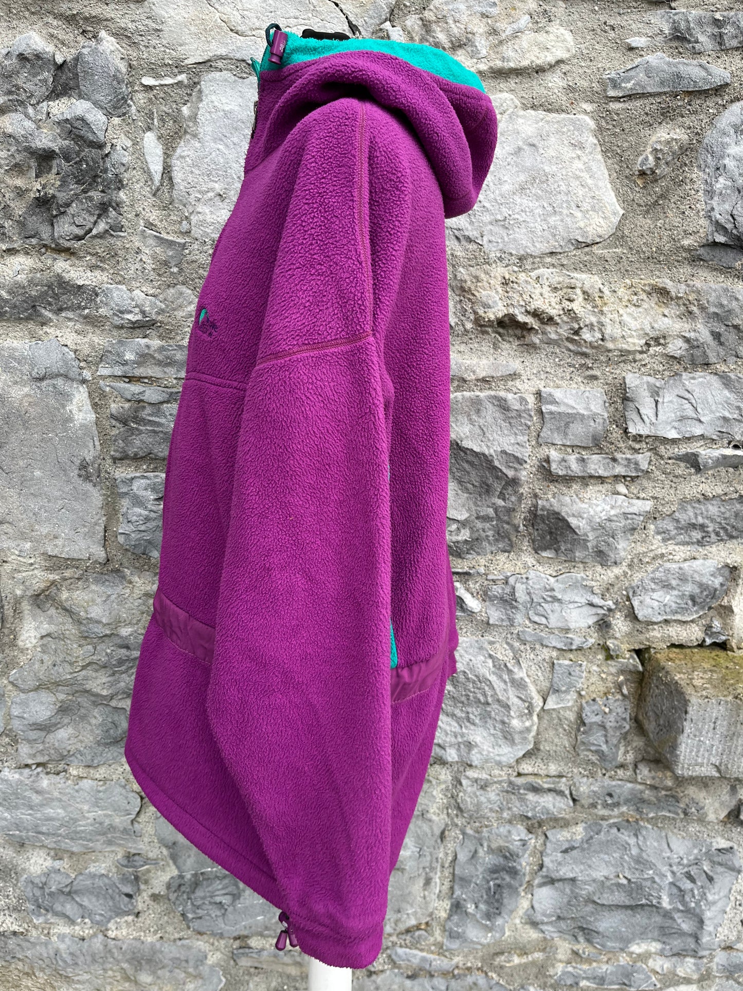 80s pink long fleece M/L