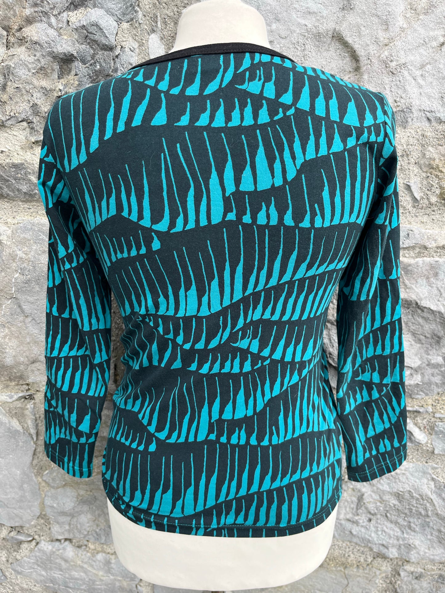 Teal&black top   12y (152cm)