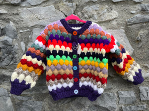 Chunky bubble knit rainbow cardigan   2-3y (92-98cm)