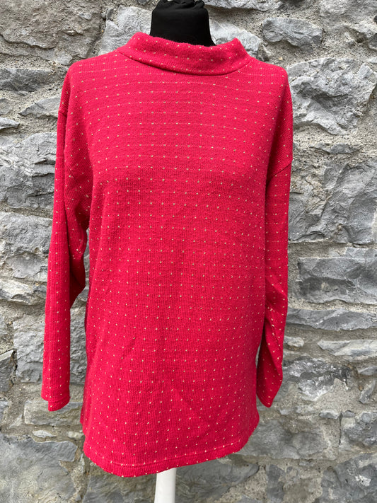 Gold dots red jumper uk 12