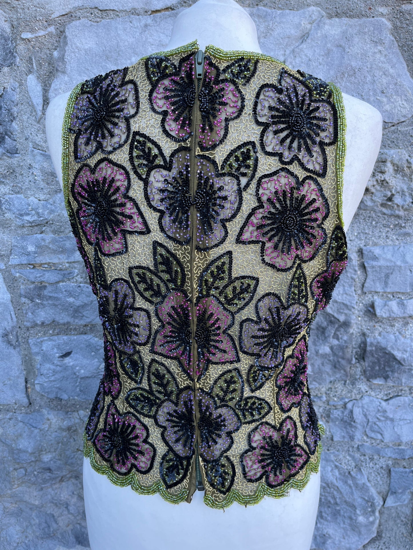 Floral beaded top uk 6-8