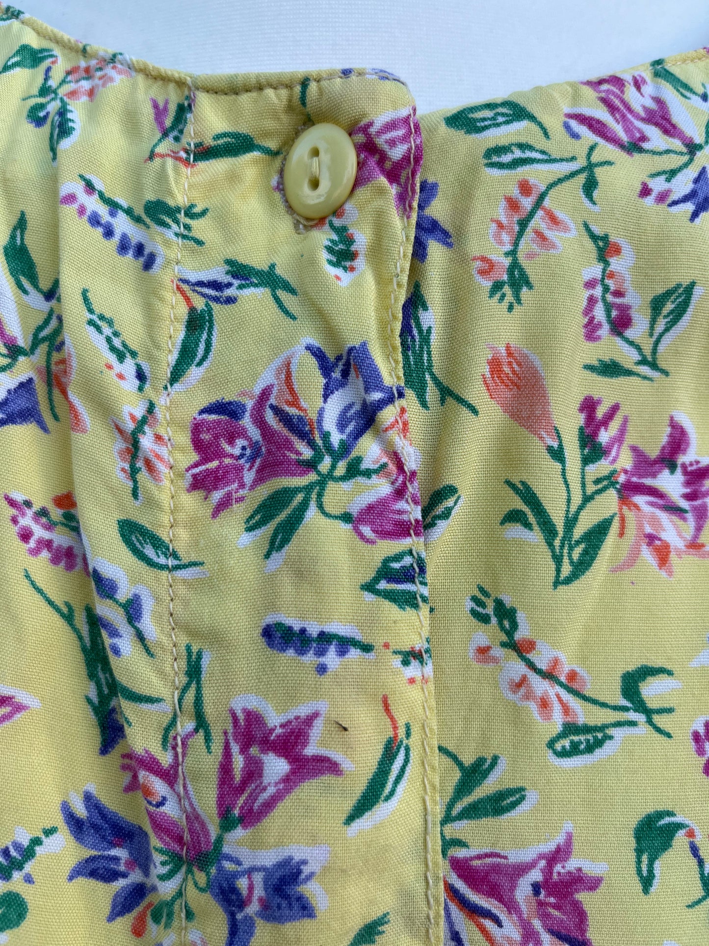 80s yellow floral shirt uk 12-14