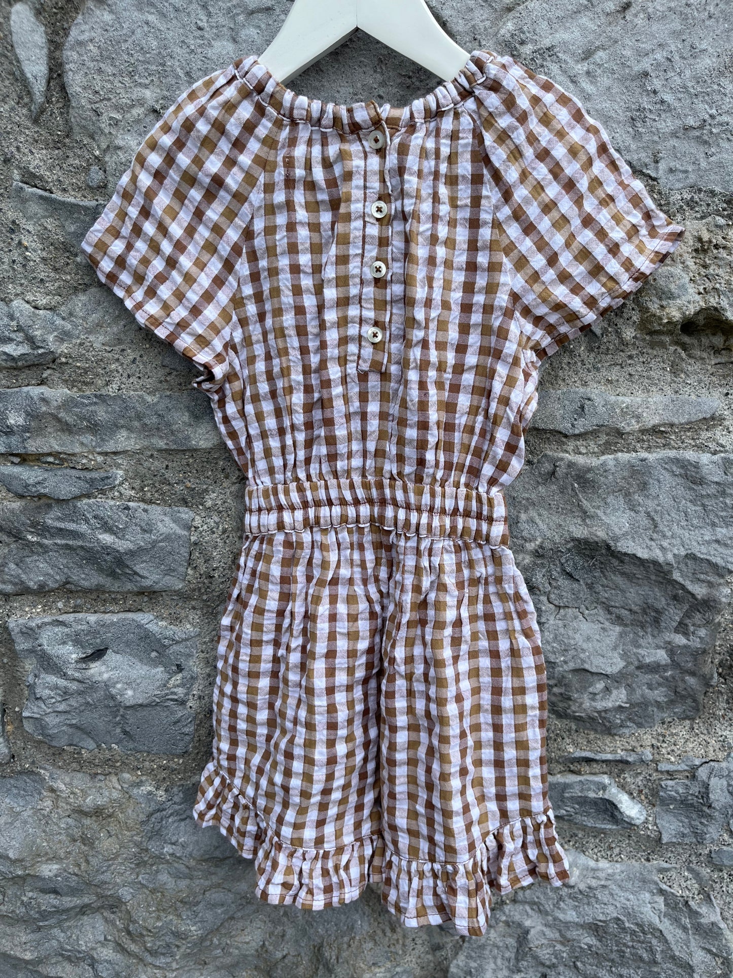 Brown gingham jumpsuit    3-4y (98-104cm)