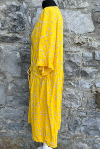 Yellow floral dress uk 16