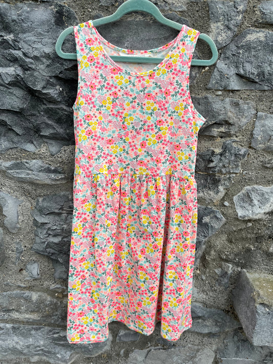 Neon small flowers dress   9-10y (134-140cm)