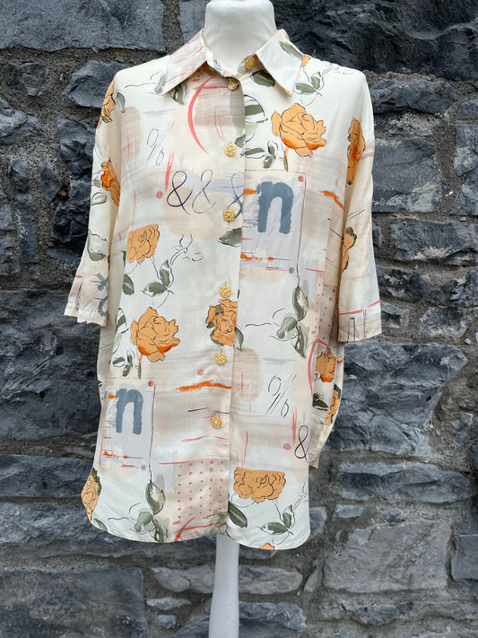 Beige roses shirt M/L