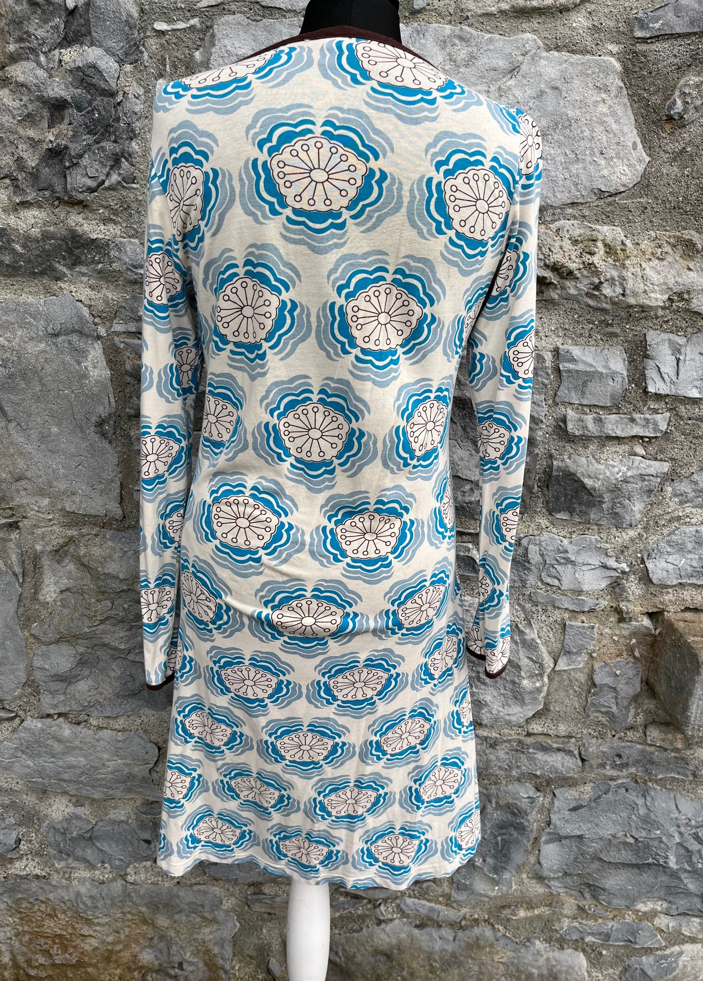 Blue geometric flowers dress uk 12