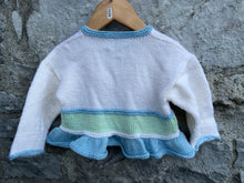 Load image into Gallery viewer, White&amp;blue cardigan   18-24m (86-92cm)
