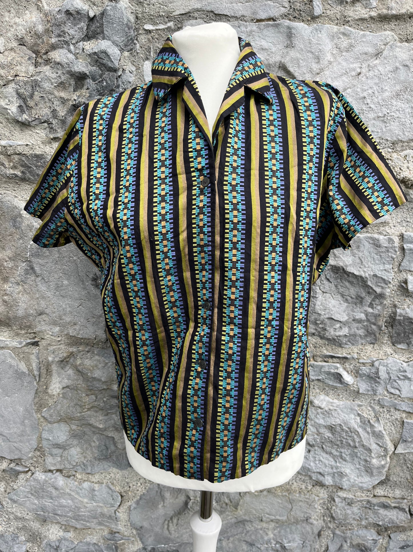 80s printed shirt uk 10