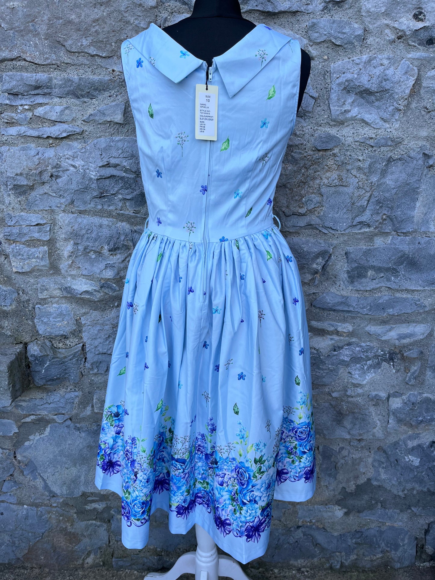 Blue floral dress uk 10