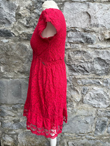 Red lace dress   uk 8-10