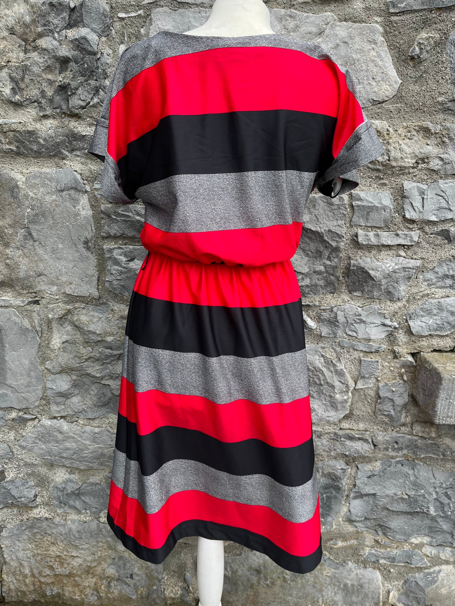 Red&grey stripy dress  uk 8-10