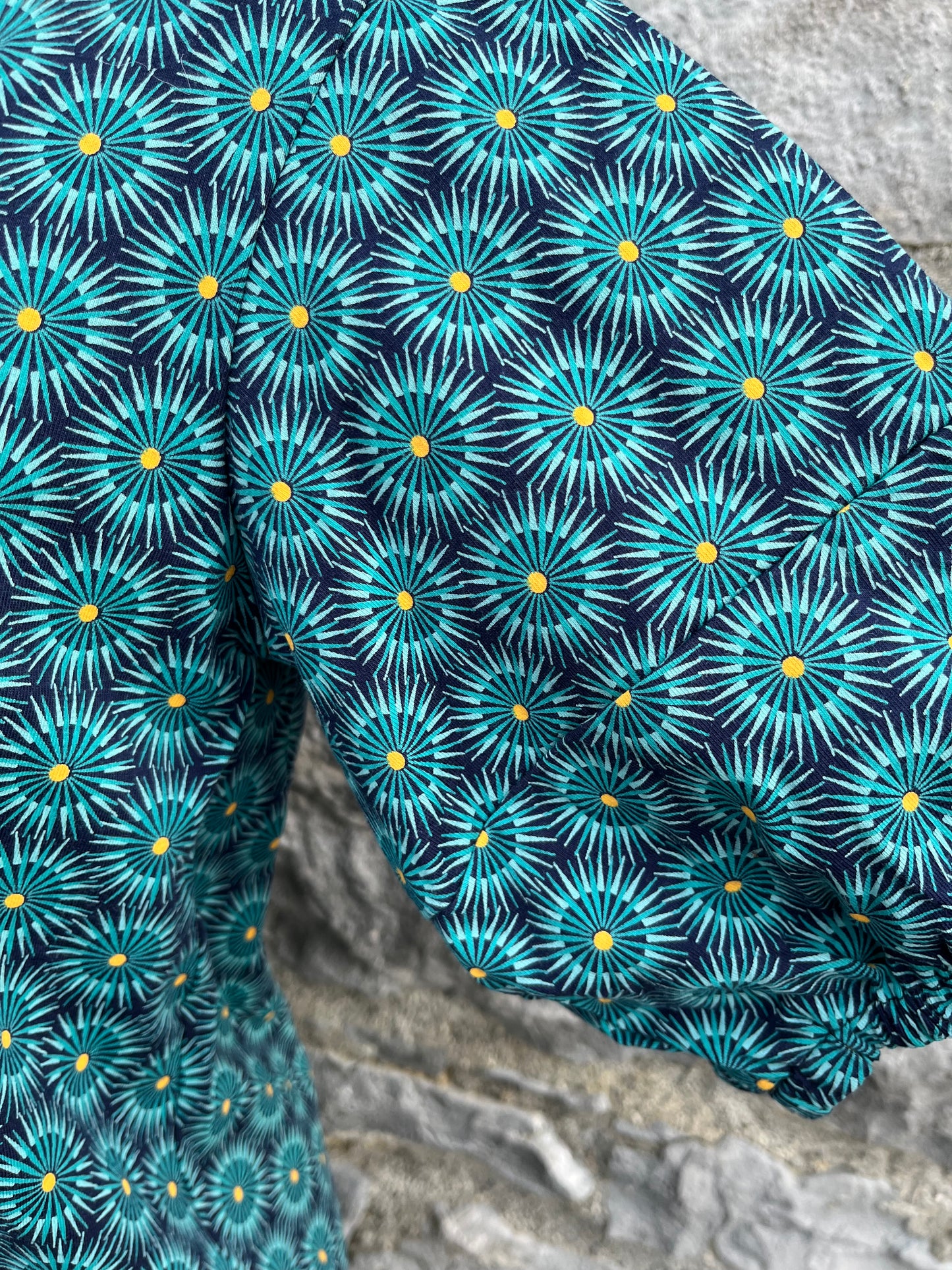 Mandala teal top uk 8-10