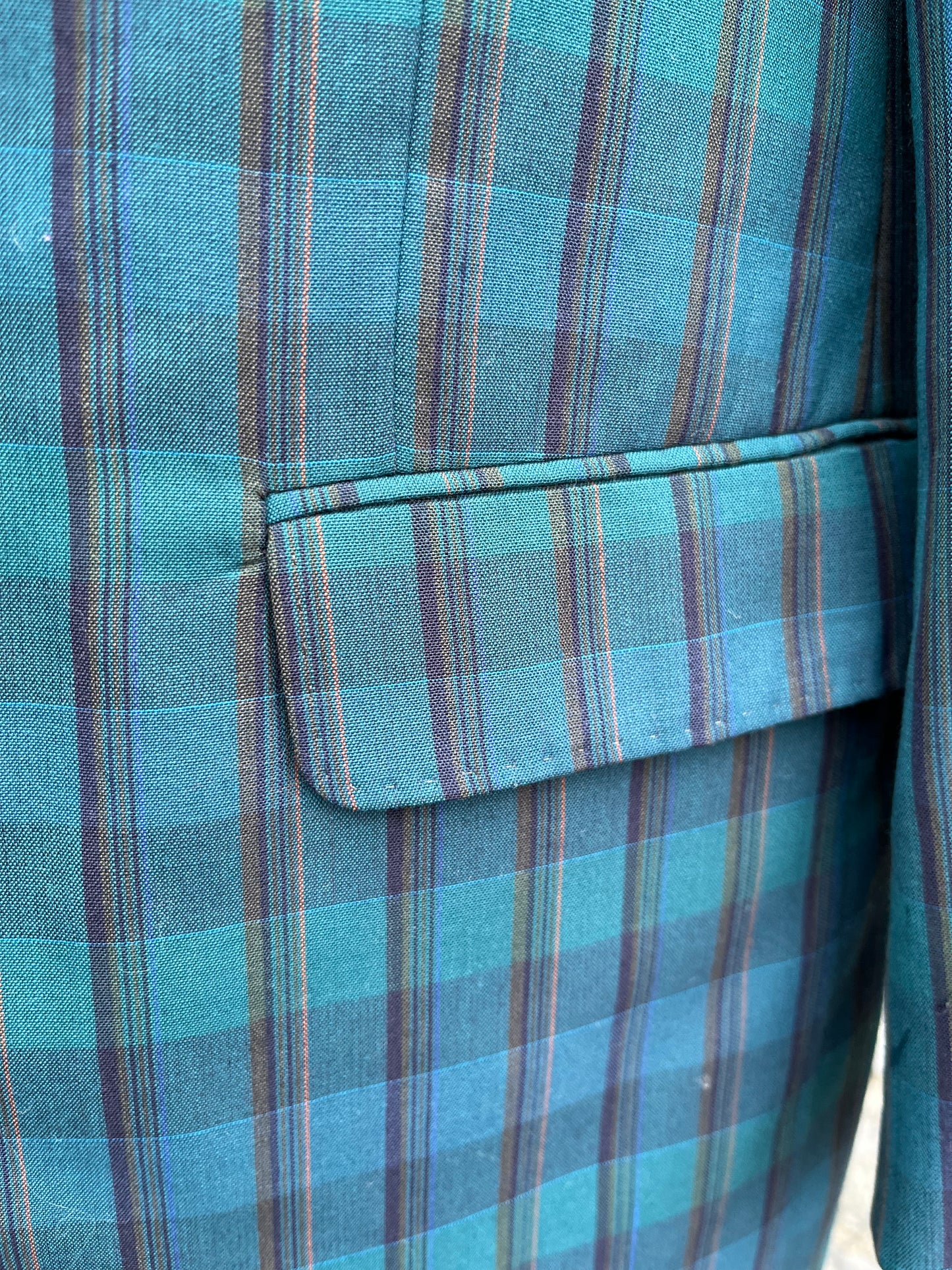 80s green check jacket Small