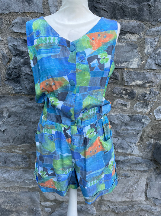 80s patchwork jumpsuit uk 8-10