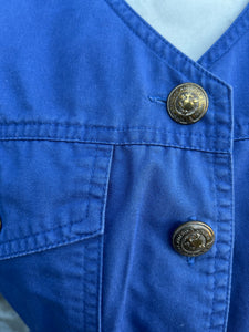 90s blue button up dress uk 8