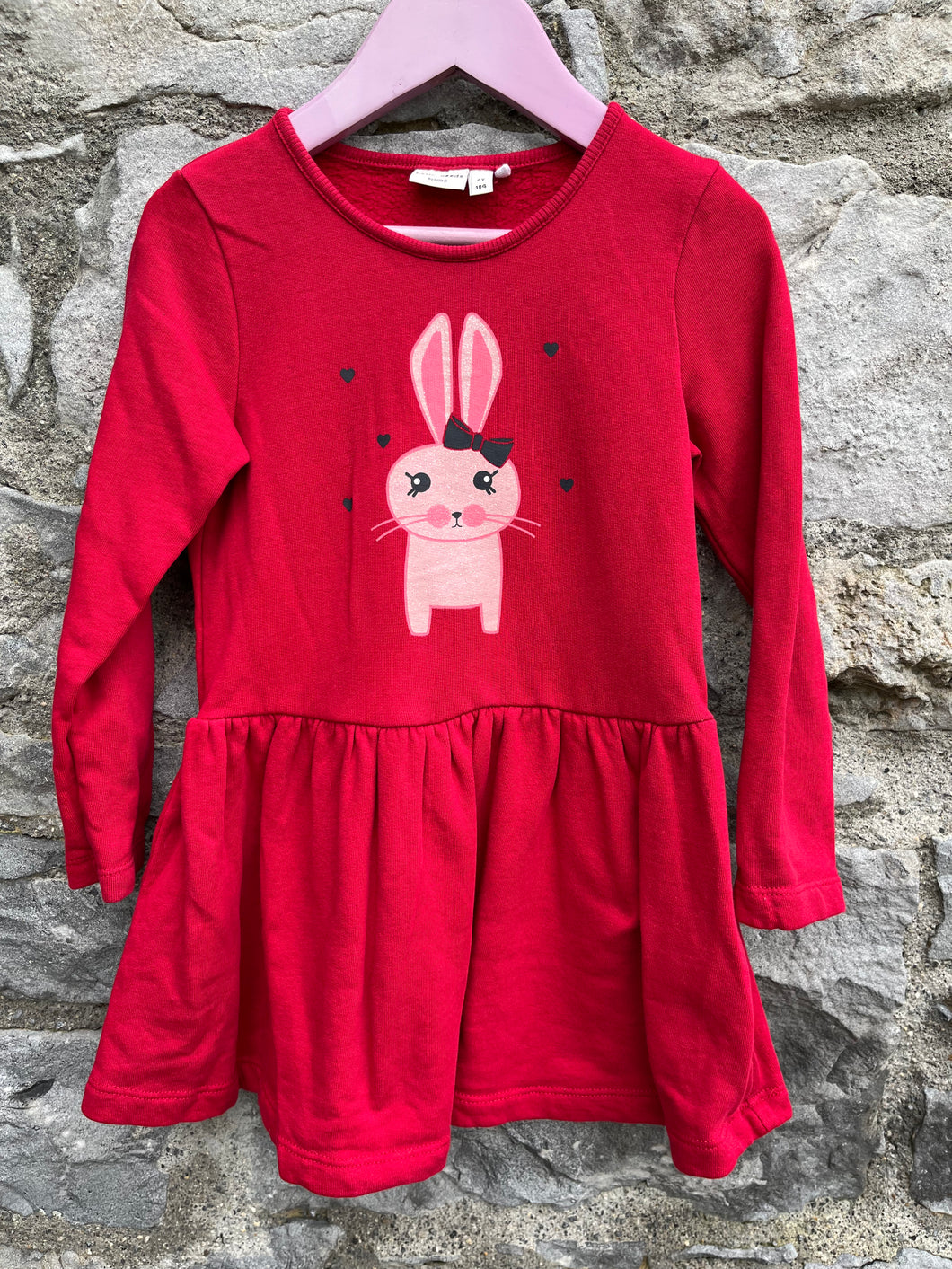 Bunny red dress   4y (104cm)
