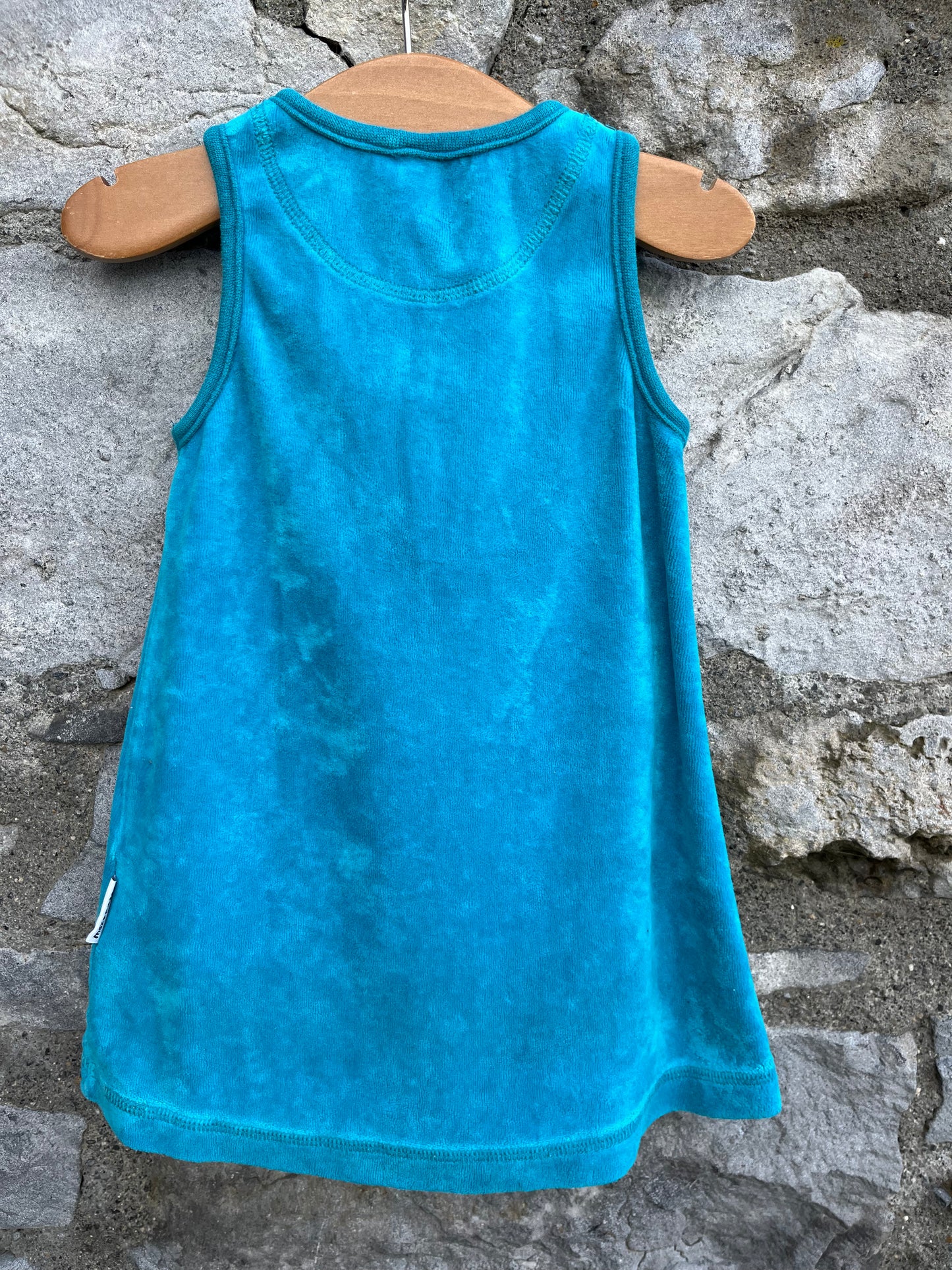 Peacock velour pinafore  12-18m (80-86cm)