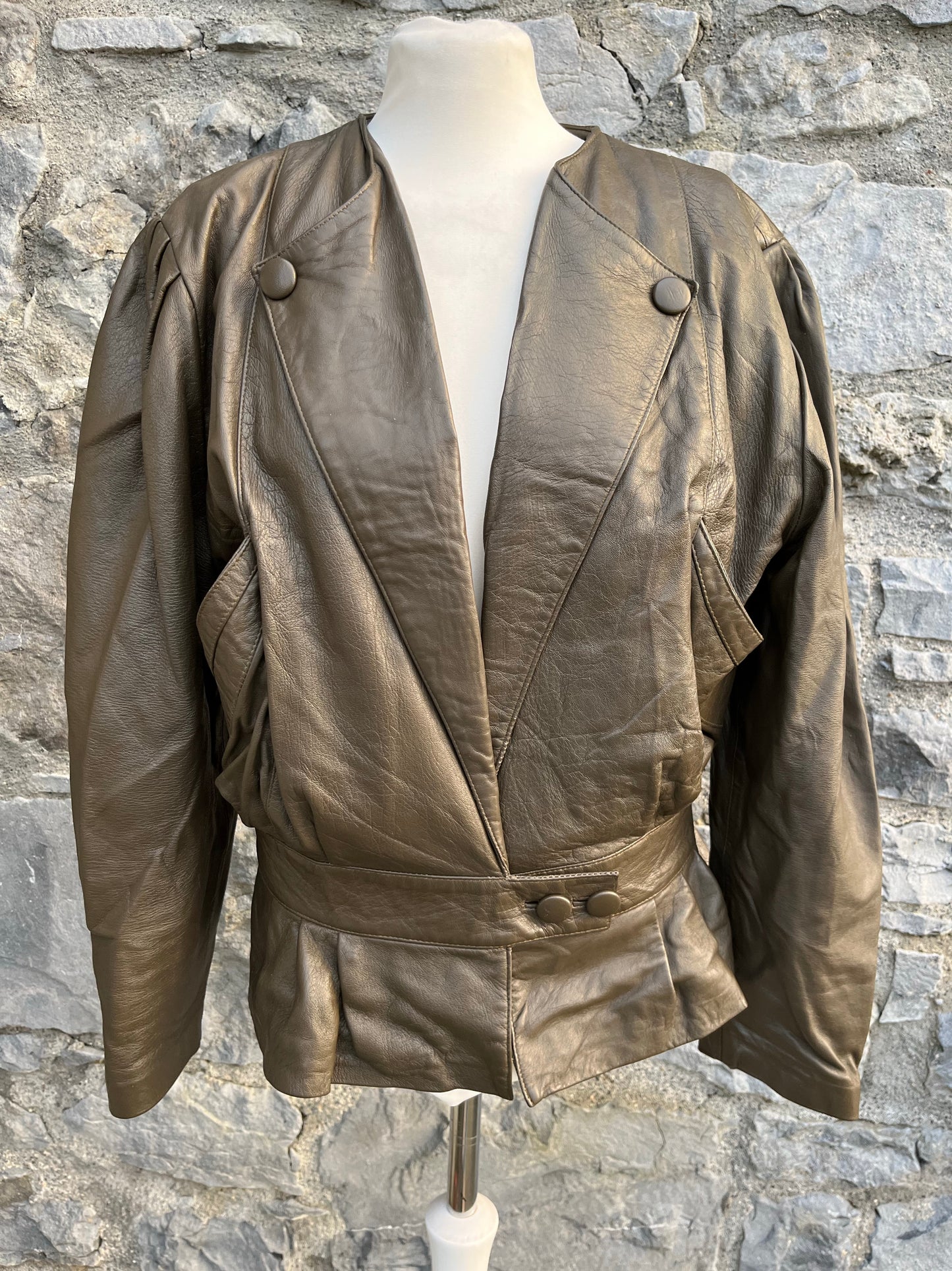 80s brown leather jacket uk 8-10