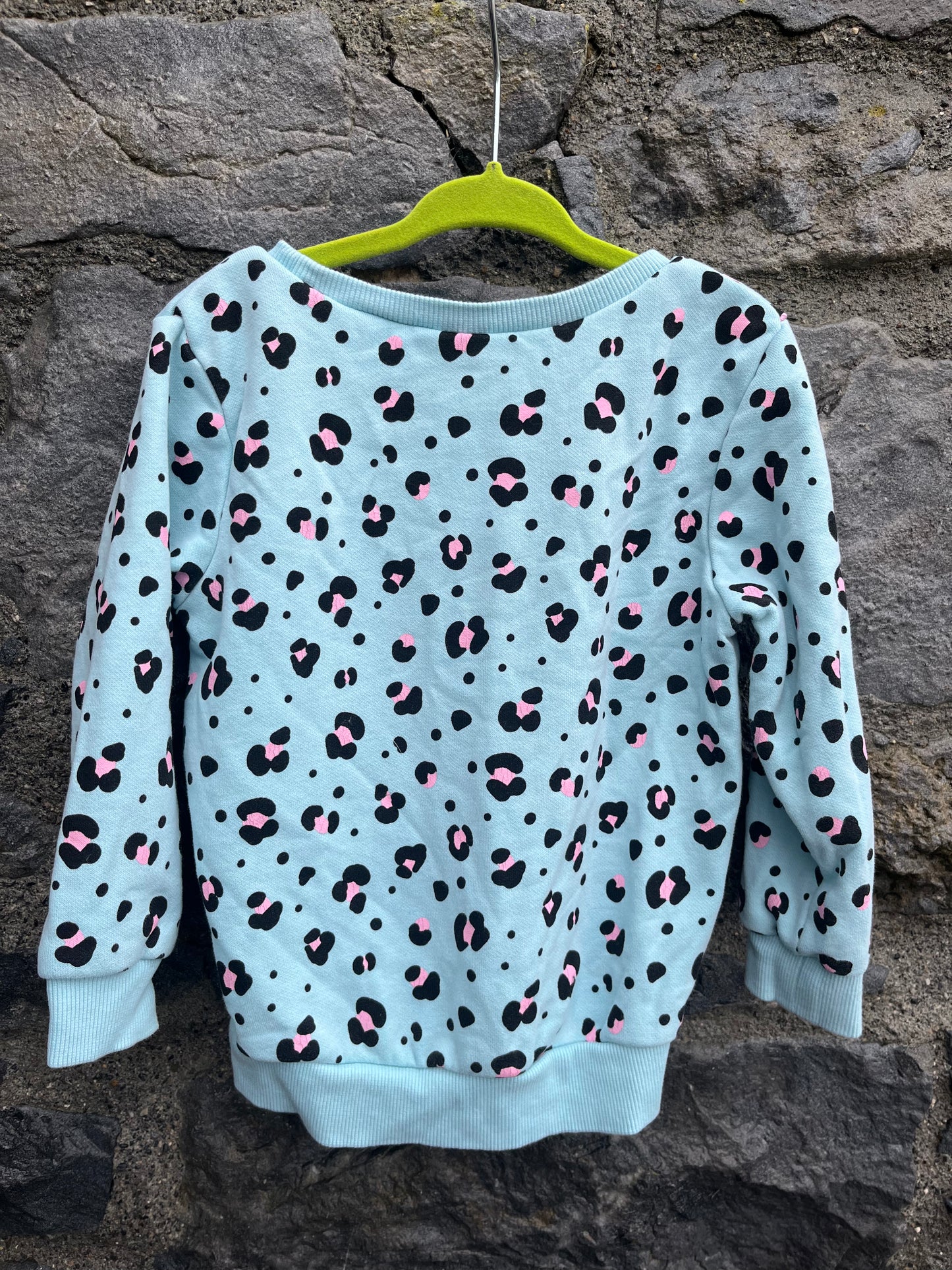 Blue leopard print sweatshirt   2-3y (92-98cm)