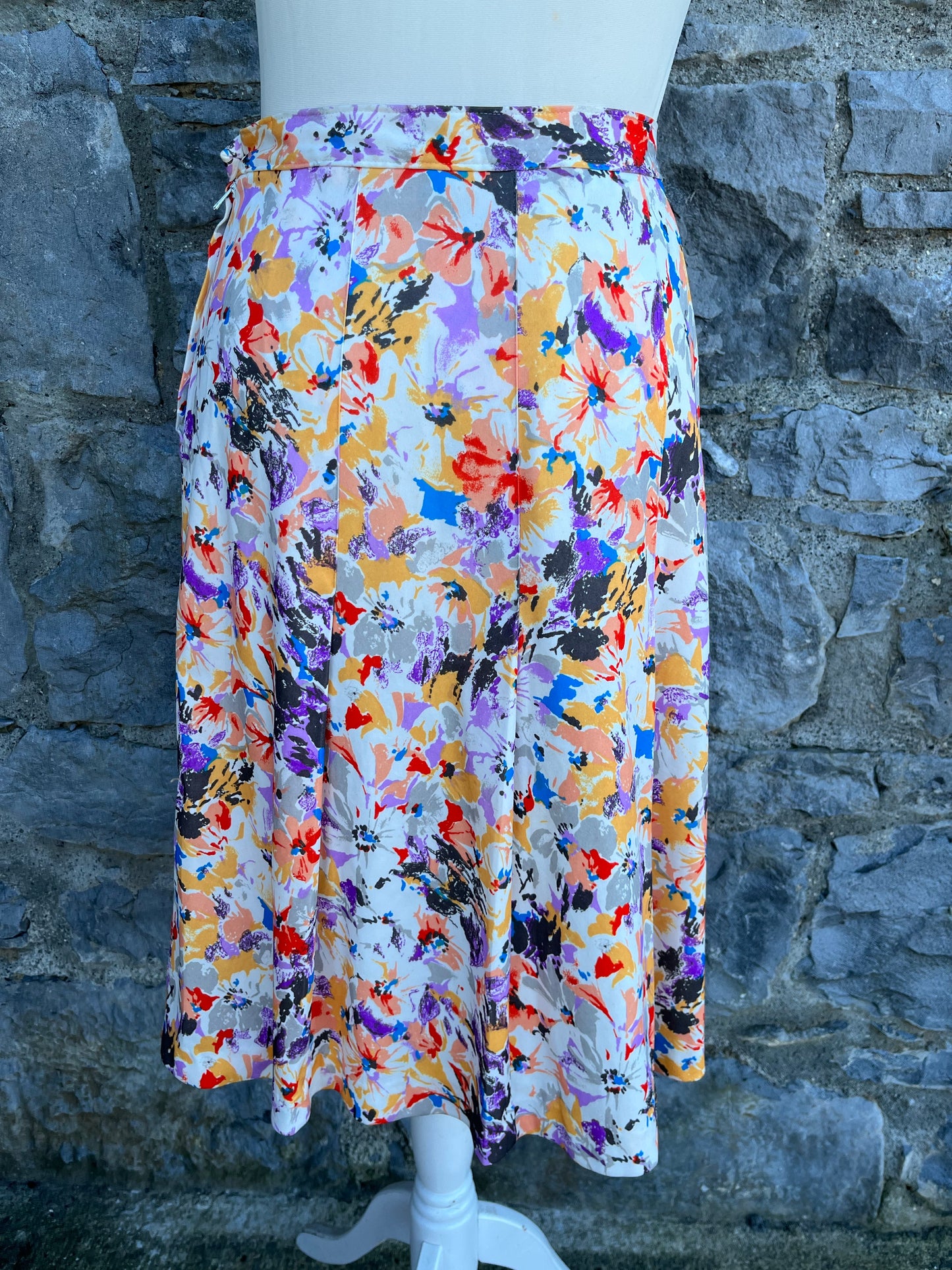 80s floral skirt uk 8