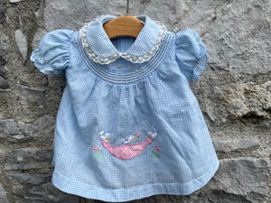 Gingham embroidered dress  0-3m (56-62cm)