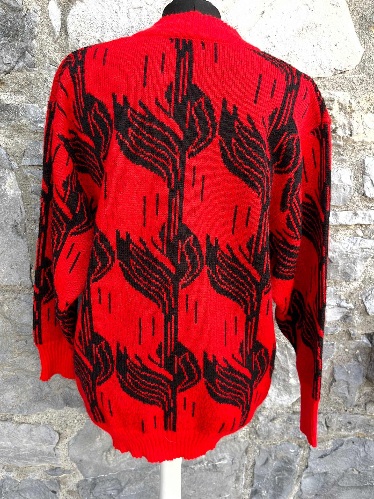 80s red&black jumper uk 12-14