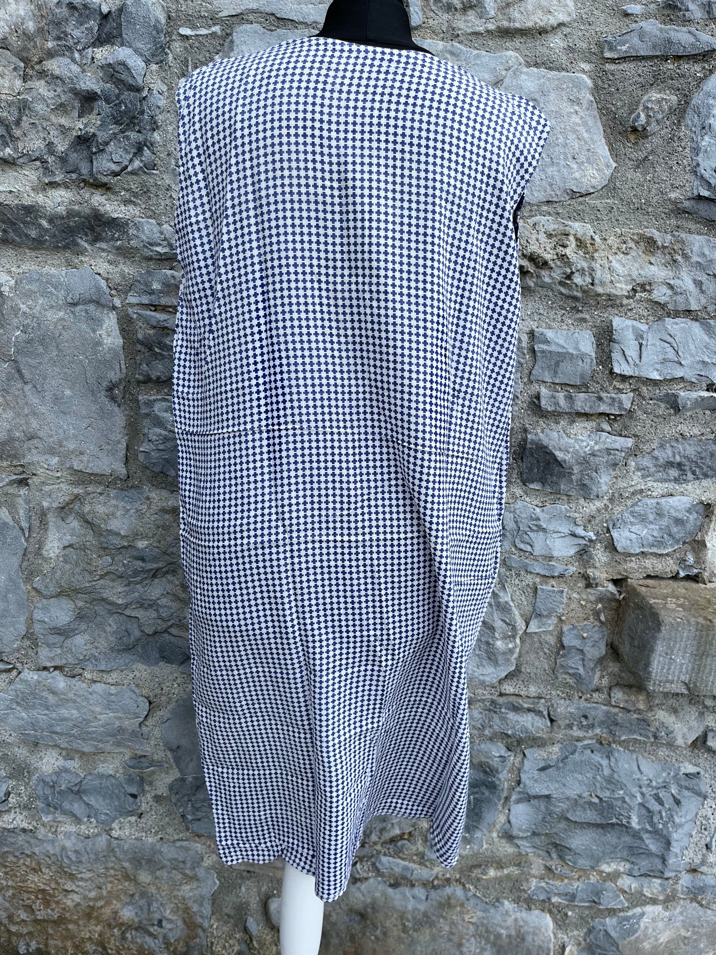 80s navy check dress uk 12