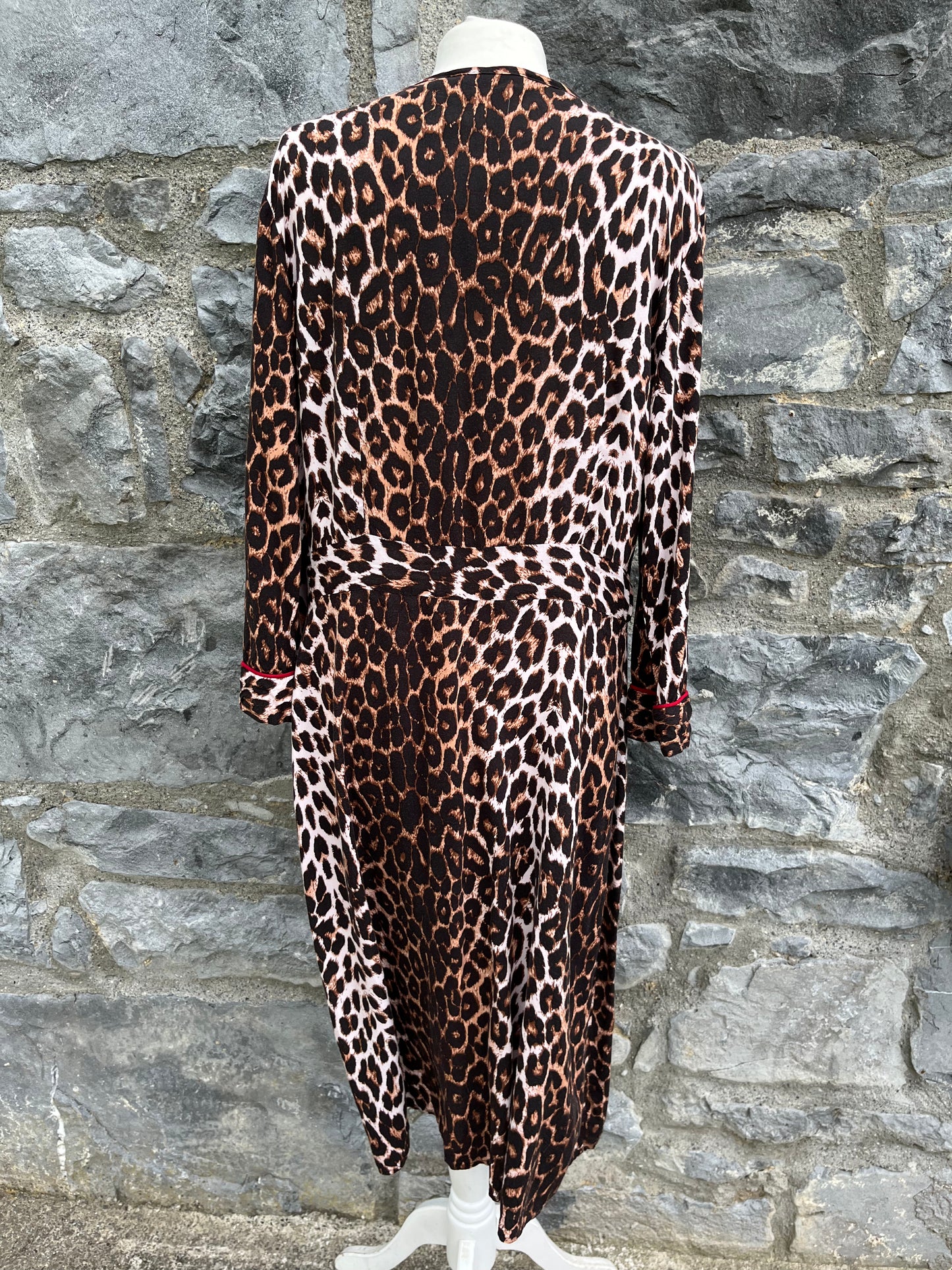 Leopard print wrap dress   uk 10-12