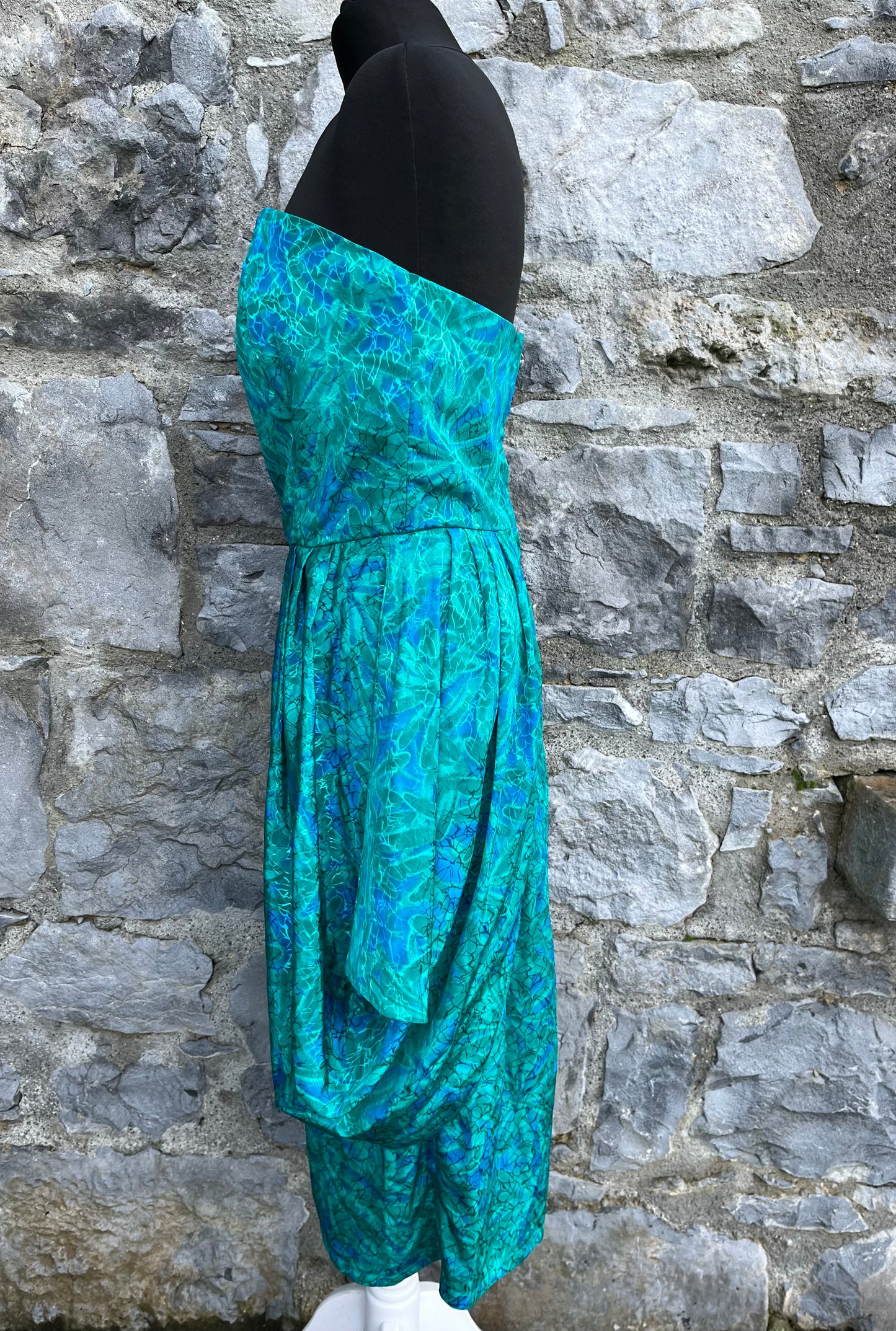 80s green dress uk 12