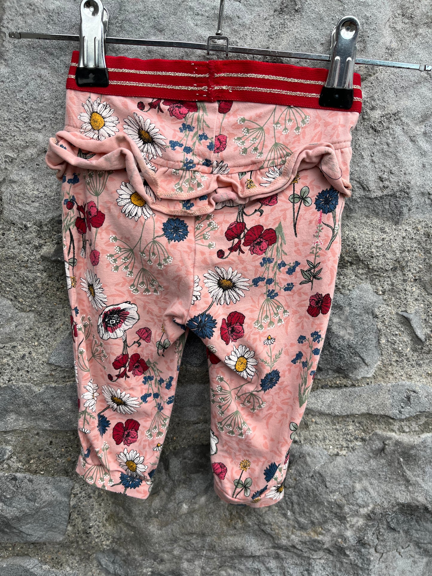 Floral pink leggings    4-6m (62-68cm)