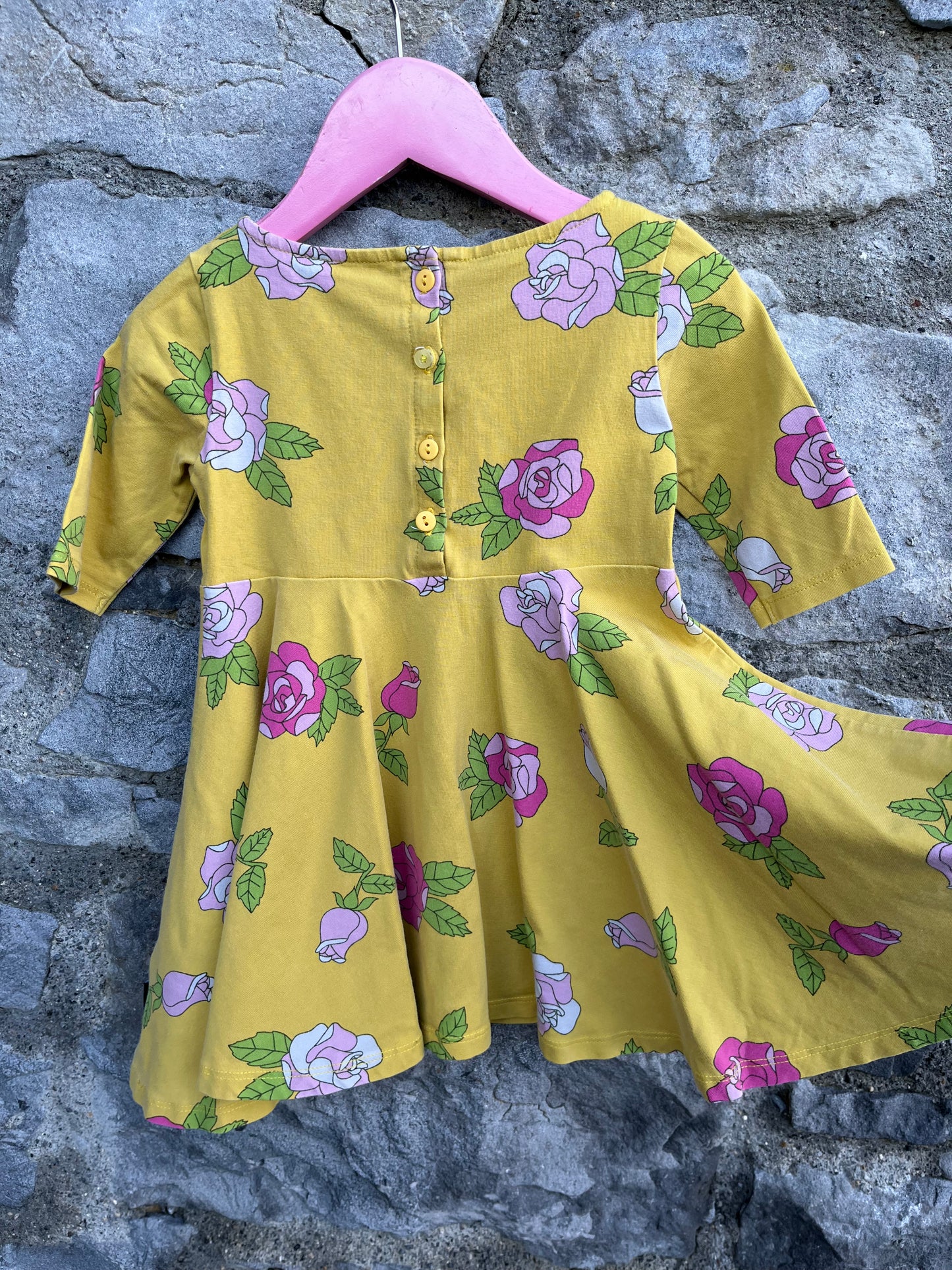 PoP yellow roses dress   18-24m (86-92cm)