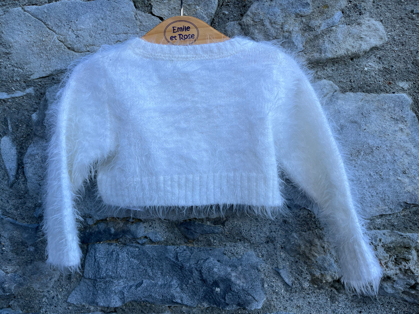 White furry cardigan  9-12m (74-80cm)