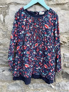 Floral tunic with a belt  5-6y (110-116cm)